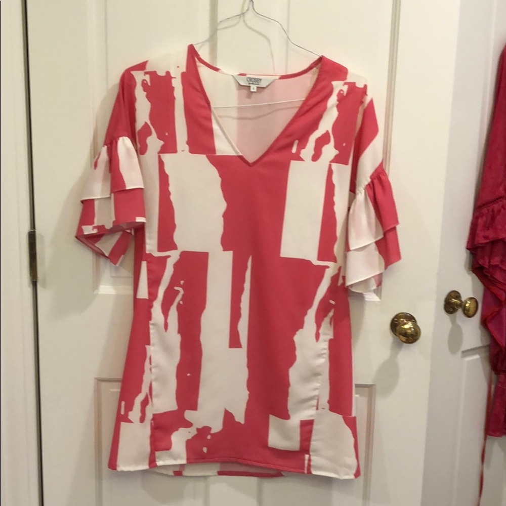 Pink and white dress